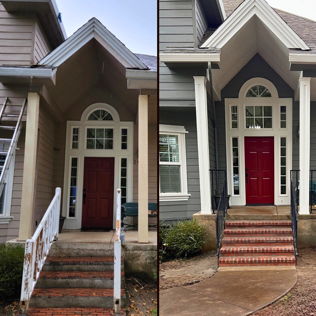 Exterior House Painted Before and After painting services final